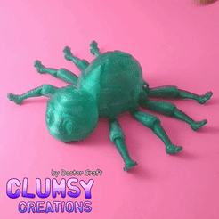 spider_L.gif STL file CLUMSY PRINT-IN-PLACE SPIDER Flexi・3D print object to download