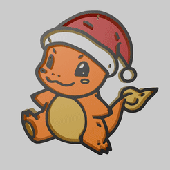Charmender_Christmas_1.gif Adorno para el árbol de Navidad - Pokémon Salamèche [Colección Pokémon de Navidad - #2]