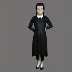 MercrediAddams.gif OBJ file Mercredi Addams - Wednesday Addams・3D printer design to download, Snorri