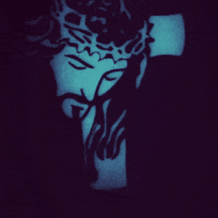 20230914_180759.gif STL file Jesus Portrait with Cross Symbol, Jesus home decor・3D printer model to download