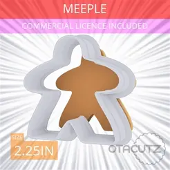 Meeple~2.25in.gif STL file Meeple Cookie Cutter 2.25in / 5.7cm・3D print design to download