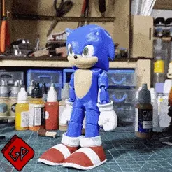 ezgif.com-gif-maker-2.gif STL file Flexi Sonic The Hedgehog - no supports needed・3D printer model to download