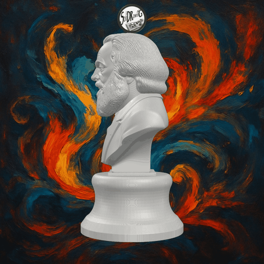 Historic Karl Marx Stone Bust – SoliDRawinGs SG3275