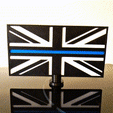 Thin-Blue-Line-UK.gif UK The Thin Blue Line Double Sided Flag Police Law Enforcement Memorial Union Jack With Stand.