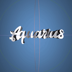 Aquarisu.gif STL file Text Flip, Aquarius・3D print object to download, master__printer