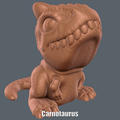 Carnotaurus.gif Fichier STL Carnotaurus (Impression facile sans support)・Design pour impression 3D à télécharger, Alsamen