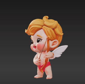 Playful Cupid Character with Bow – 3D Printable Figurine 3D model