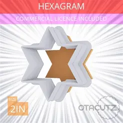 Hexagram~2in.gif Hexagram Cookie Cutter 2in / 5.1cm