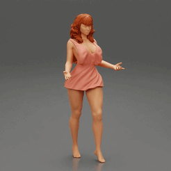 221.gif Archivo 3D Elegante mujer sexy con vestido de verano Modelo de impresión 3D・Modelo de impresión 3D para descargar