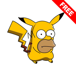 GIF.gif Free STL file PIKAHOMERO / MEME - COOKIE CUTTER・3D printer design to download