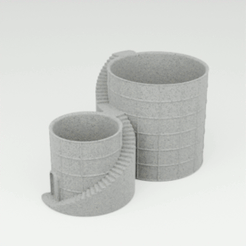 Architectural-planter-two-cylinders-spin-24fps.gif 3MF-Datei ARCHITEKTONISCHES PFLANZGEFÄSS 2・Modell für 3D-Drucker zum Herunterladen, toprototyp
