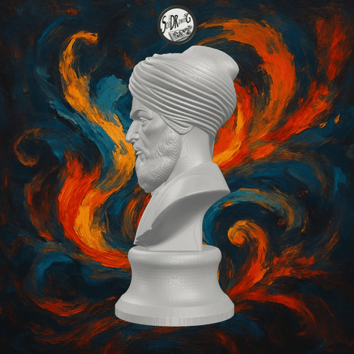 Mathematician Al Khwarizmi Bronze Bust – SoliDRawinGs SG3233