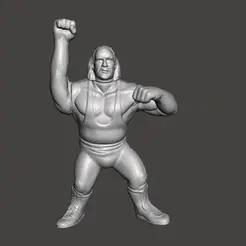 re Fichier STL WWF WWE SIMBA PUNCHING PAUL WENTOYS SERIES 1 HASBRO WRESTLING CHAMPS・Modèle à télécharger et à imprimer en 3D, vadi
