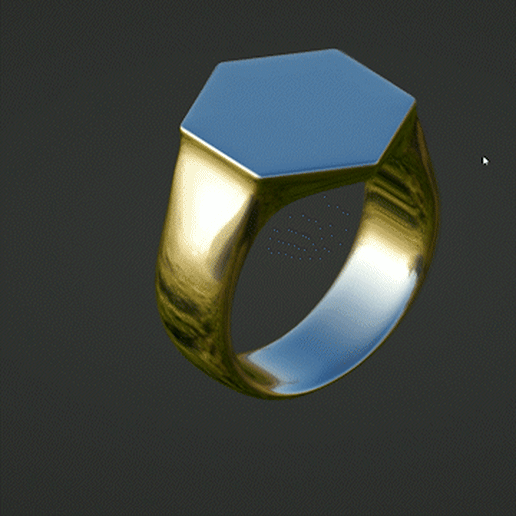 FREE SIGNET RING - MINIMALISTIC hexagon 3D model