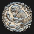 Monkey.mp4 Crazy Monkey Relief High Detail 3D Model: CNC Laser & 3D Print STL File + 4K TIF Grayscale Image