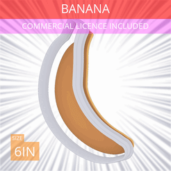 Banana~6in.gif Archivo 3D Cortador de galletas de plátano 15,2 cm・Plan para descargar y imprimir en 3D