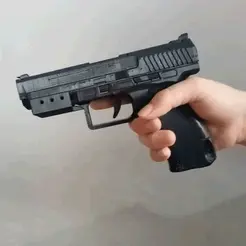 GIF-Canik-1.gif 3D file Canik TP9SF Shell Ejecting Semi Auto Rubber Band Gun Fully Functional Scale 1:1・3D print design to download