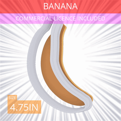 Banana~4.75in.gif Archivo 3D Cortador de galletas de plátano 4.75in / 12.1cm・Plan de impresora 3D para descargar