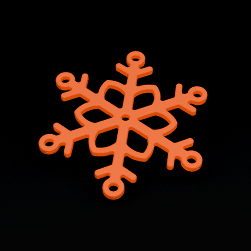Schneeflocke Anhänger 80 mm – Kristallblüte, Öse an jeder Spitze, flach druckbar