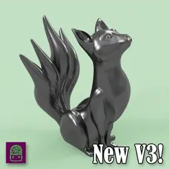 v3_spin2.gif Descargar archivo STL gratis Kitsune - Easy Print, no necesita soportes. Nuevo V3!!!!・Modelo para la impresora 3D