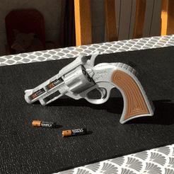 VIDEO-REVOLVER-PILES.gif STL file REVOLVER with LR3 AAA BATTERIES・3D print model to download, PLP
