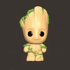 Alcancía-Groot.gif Archivo STL gratis Baby Groot・Diseño imprimible en 3D para descargar