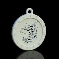 Médaille-chat-tribal.gif Medal - Porte clés - Medal - Key ring