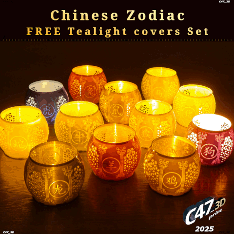 Chinese Zodiac Tealight Covers - FREE