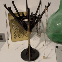 gif.gif Jewelry Storage Rack (print in place rotating mechanism)
