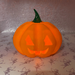 Pumpkin4.gif STL file Jack o Lantern - Lights up・3D printable model to download