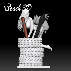 ezgif-2-086920ba6d.gif Fichier 3D Statue du pot à crayons de la fille du diable・Modèle à télécharger et à imprimer en 3D