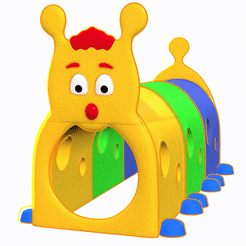 tinywow_VID_35884061-1.gif Fichier OBJ CATERPILLAR KIDS PLAY NURSERY Toys Architecture Site Components Playground Slide・Modèle pour imprimante 3D à télécharger
