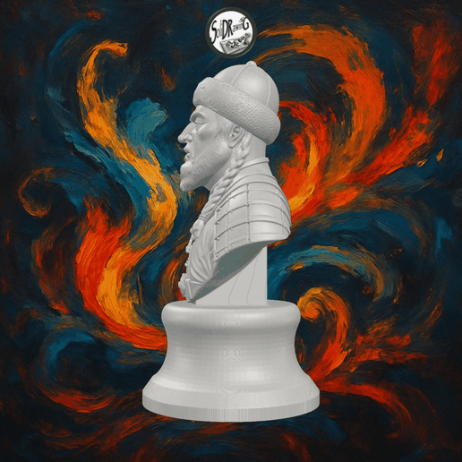 Powerful Genghis Khan Bronze Sculpture – SoliDRawinGs SG3288