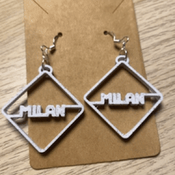 IMG_5017.gif STL file Rubber Milan earrings keychain charm・Design to download and 3D print