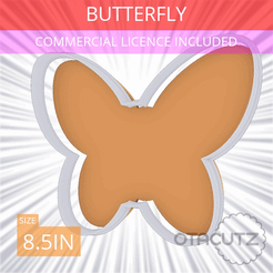 Butterfly~8.5in.gif STL file Butterfly Cookie Cutter 8.5in / 21.6cm・3D printing design to download