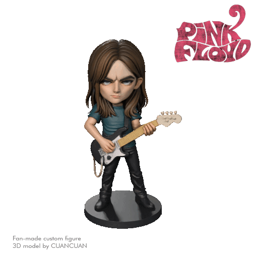 David Gilmour – Pink Floyd Chibi Progressive Rock Guitarist Vocalist Figure (Fan Art)