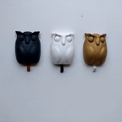 ezgif.com-gif-maker (1).gif Free STL file Just eyes for Owl - wall key holder・Design to download and 3D print