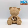 FIDGET-BEAR-KEYCHAIN-02.gif STL file TEDDY, ARTICULATED AND FIDGET KEYCHAIN printed in place without supports・Model to download and 3D print