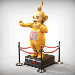 Teletubby-Laa-Laa.gif Fichier STL Golden Teletubby laa laa HongKong incident-meme-sculpture・Plan pour impression 3D à télécharger, adamchai