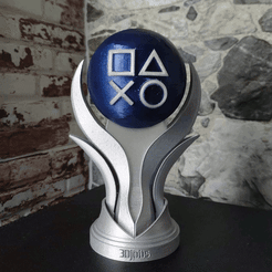 front.gif STL file New PS5 Platinum Trophy・3D printing design to download