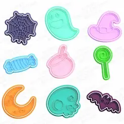 gge4f93970f1.gif 3D file Halloween cookie cutter set of 9・Template to download and 3D print