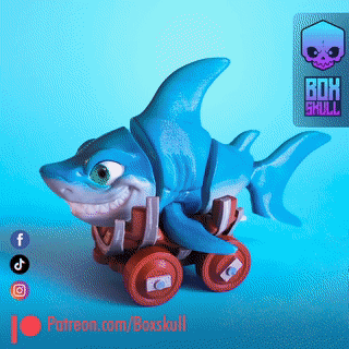 🦈 Little Shark in Wheelbarrow - Flexi・ STL File for ・Cults