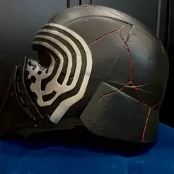 654654654646546654.gif STL file Kylo Ren helmet 1to1 scale 3D print model・Design to download and 3D print