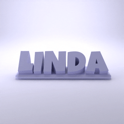 Linda_Playful.gif Datei STL Linda 3D-Namensschild - 5 Schriftarten・Modell für 3D-Druck zum herunterladen, LayerModels