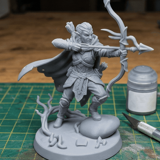 Aeloria, The Wind-Piercer - Elf Ranger & Arcane Archer | RPG Hero Miniature