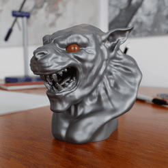 thumb.gif Fichier STL Buste de loup-garou・Design pour impression 3D à télécharger
