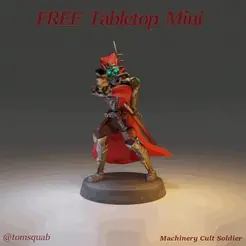 freeposegifwithtext.gif [Tabletop Minis - FREE & Presupported] >> Machinery Cult Soldier
