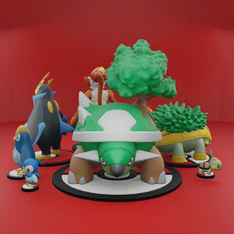 🐉 Pokemon No. 387-395 Turtwig, Grotle, Torterra, Chimchar, Monferno ...