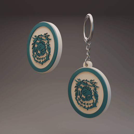 Zinogre - Monster Hunter - Keychain and Coin/Badge