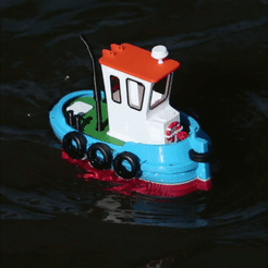 tuggy.gif 3D file TUGGY - 3D printed RC micro tugboat・3D printable design to download